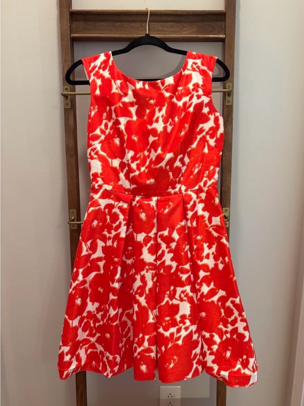 Danny & Nicole Red and White Floral Fit & Flare Mini Dress